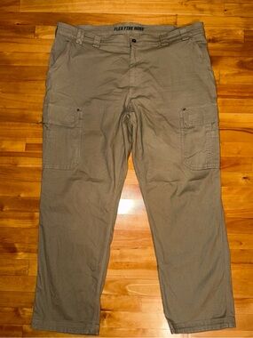 Duluth Trading Flex Fire Hose Cargo Pants Mens 46x34 Relaxed Fit Khaki Tan